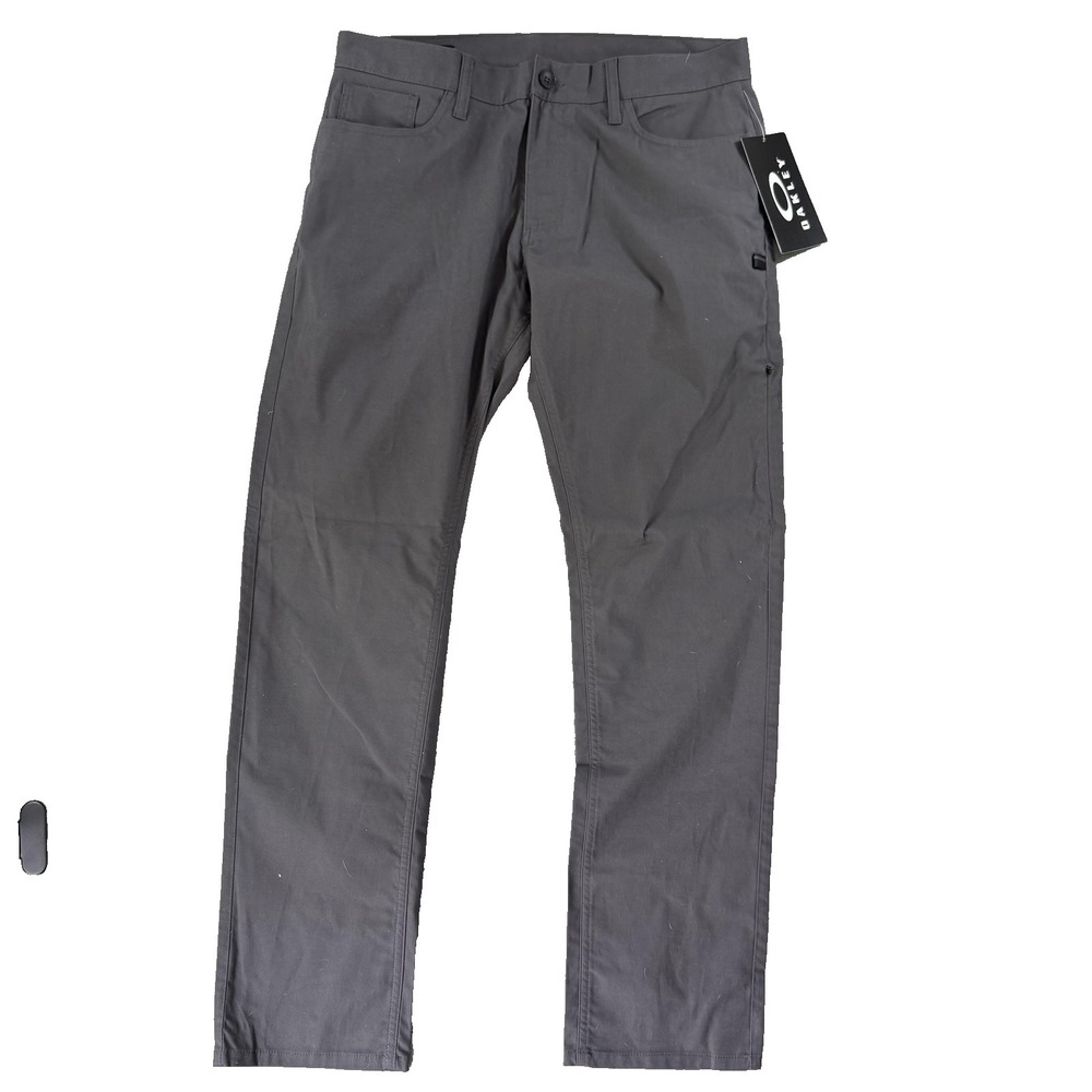 Oakley Chino Pants Mens 34x32 Gray Escape Icon Slim Straight Stretch 5 Pocket